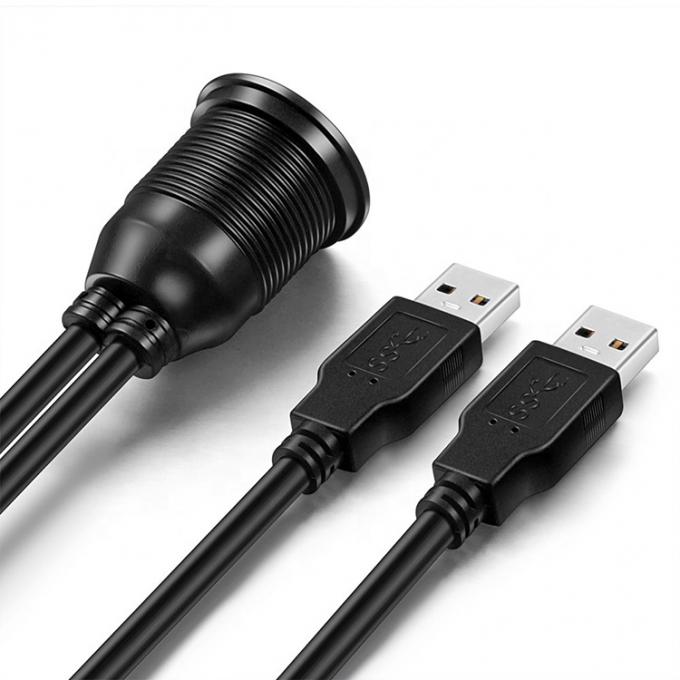 방수 남성에서 여성 Aux 자동차 대시보드 패널 모터사이클용 듀얼 USB 3.0 플러시 마운트 확장 케이블 3