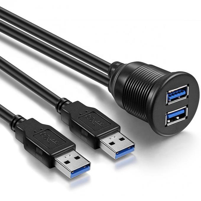 방수 남성에서 여성 Aux 자동차 대시보드 패널 모터사이클용 듀얼 USB 3.0 플러시 마운트 확장 케이블 4