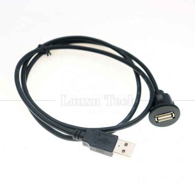 자동차 오디오 스테레오 대시보드 남성에서 여성 플러시 패널 마운트 USB 2.0 타입 A 확장 케이블 2