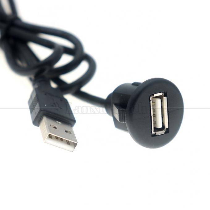 자동차 오디오 스테레오 대시보드 남성에서 여성 플러시 패널 마운트 USB 2.0 타입 A 확장 케이블 4