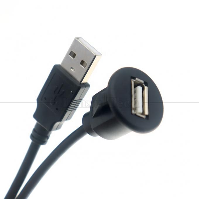 자동차 오디오 스테레오 대시보드 남성에서 여성 플러시 패널 마운트 USB 2.0 타입 A 확장 케이블 3