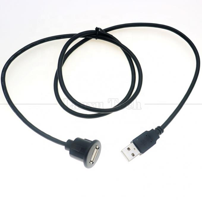 자동차 오디오 스테레오 대시보드 남성에서 여성 플러시 패널 마운트 USB 2.0 타입 A 확장 케이블 7