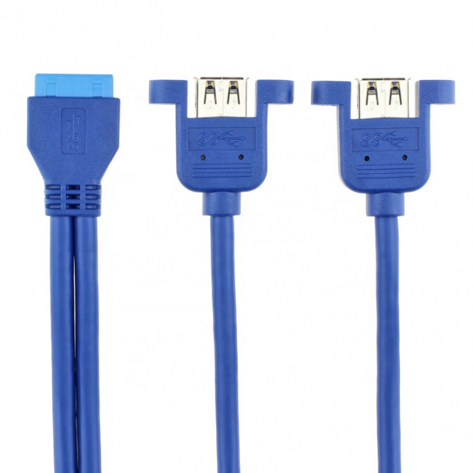 듀얼 패널 마운트 USB 3.0 여성 IDC 20 PIN 여성 PC 컴퓨터 케이스 메인보드 케이블 2