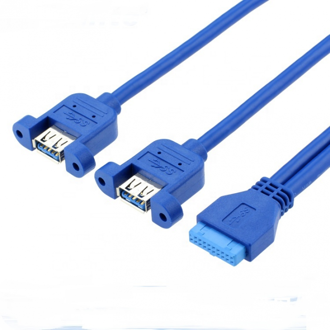 듀얼 패널 마운트 USB 3.0 여성 IDC 20 PIN 여성 PC 컴퓨터 케이스 메인보드 케이블 4