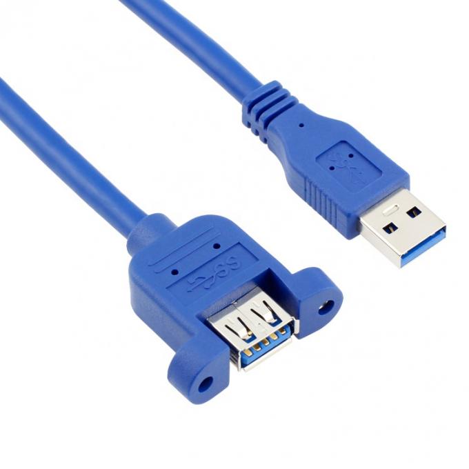 고속 데이터 5Gbps USB 3.0 타입 A 남성에서 여성 패널 마운트 USB 3.0 확장 케이블 4