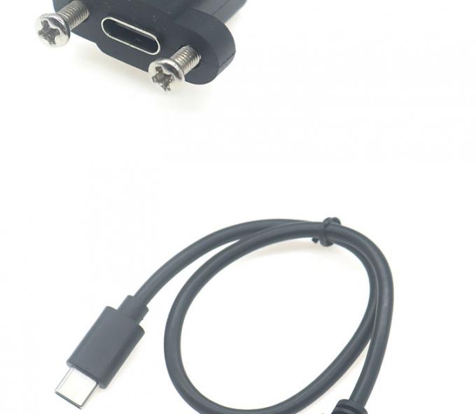 30cm 50cm 나사 패널 마운트 남성에서 여성 USB 타입 C 3.1 확장 케이블 6