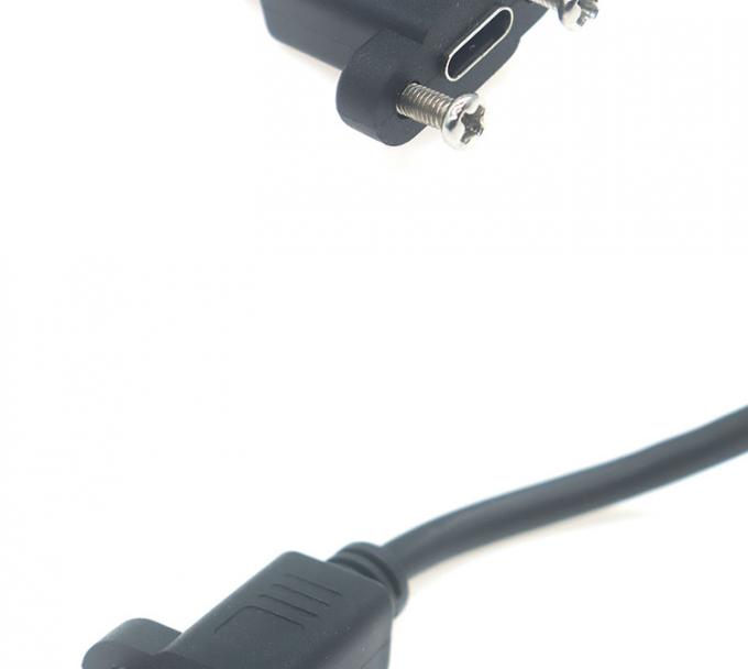 30cm 50cm 나사 패널 마운트 남성에서 여성 USB 타입 C 3.1 확장 케이블 5