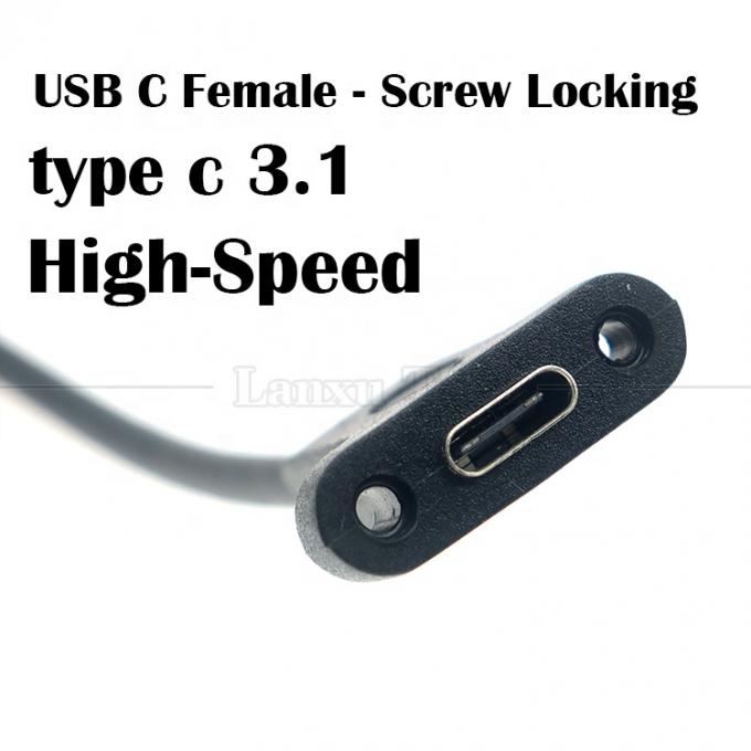 10Gbps 0.3m 1m 남성에서 여성 유형 C 3.1 패널 마운트 나사 잠금 구멍 USB 확장 케이블 4