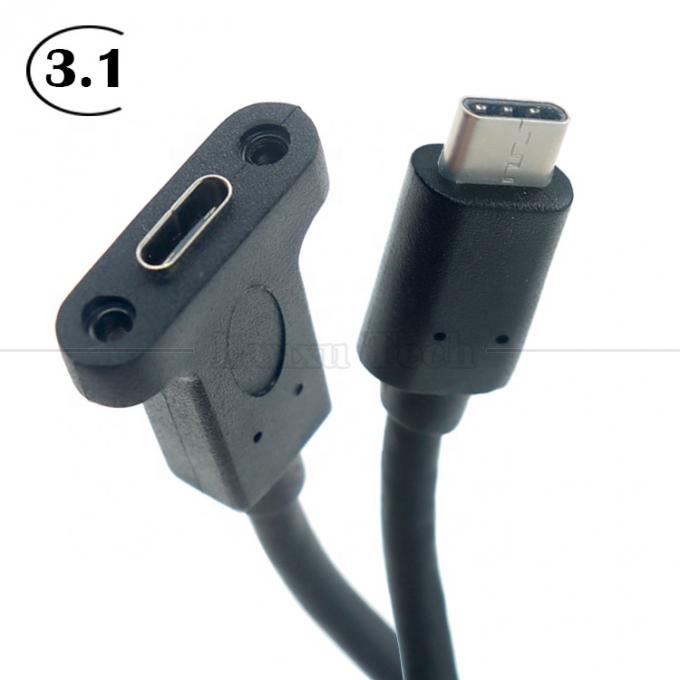10Gbps 0.3m 1m 남성에서 여성 유형 C 3.1 패널 마운트 나사 잠금 구멍 USB 확장 케이블 8