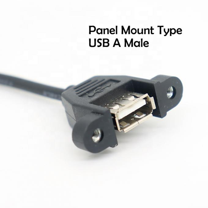 사용자 정의 패널 마운트 USB 타입 A 여자 열기 맨 끝 전선 케이블 1