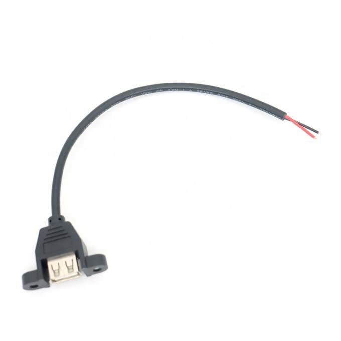 사용자 정의 패널 마운트 USB 타입 A 여자 열기 맨 끝 전선 케이블 4