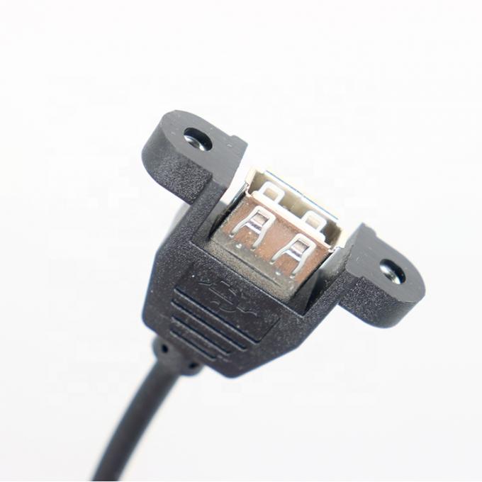 사용자 정의 패널 마운트 USB 타입 A 여자 열기 맨 끝 전선 케이블 2
