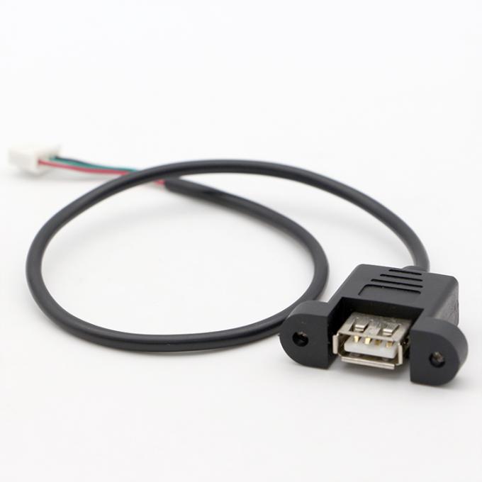 사용자 지정 나사 잠금 스터드 여성 패널 마운트 USB 2.0 타입 A ~ JST XH PH SH 조립 케이블 5