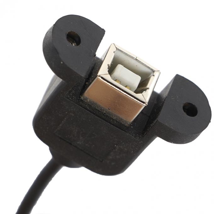 맞춤 스크루 잠금 90도 각 미크로 B 남성 USB 2.0 유형 B 여성 패널 마운트 확장 케이블 2