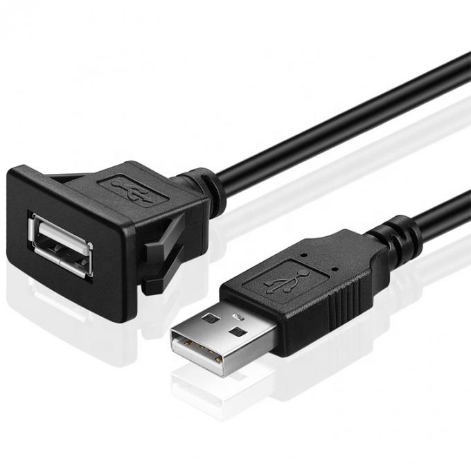 스냅 소켓 대시보드 패널 남성에서 여성 USB 플러시 마운트 확장 케이블 2