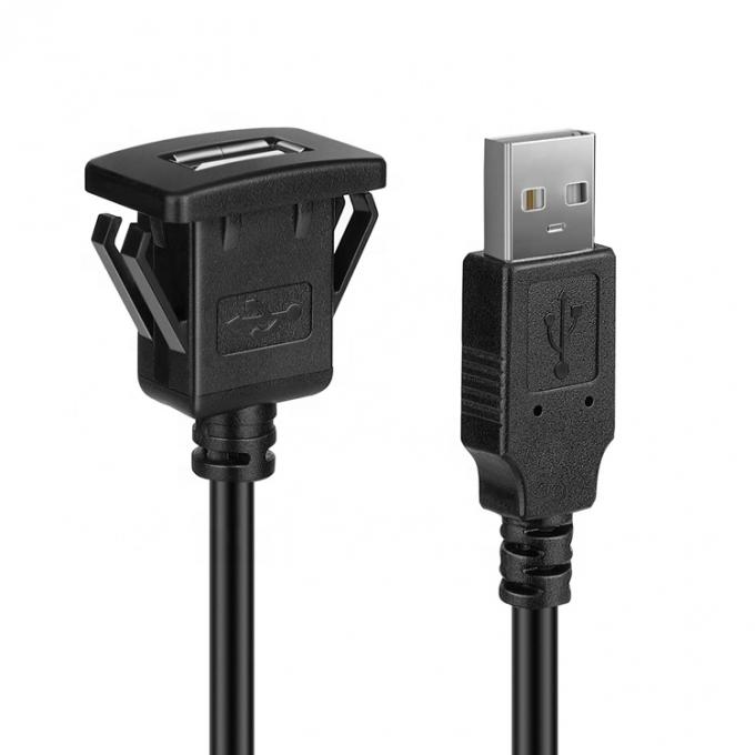 스냅 소켓 대시보드 패널 남성에서 여성 USB 플러시 마운트 확장 케이블 3