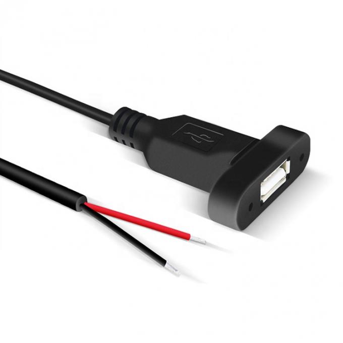 사용자 지정 패널 마운트 USB A 여성에 게 노크 와이어 틴 오픈 엔드 케이블 4