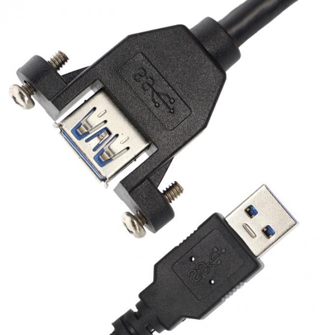 스크루 로킹 미니 마이크로 B 타입 C RJ45 이더넷 남성에서 여성 USB 패널 마운트 확장 케이블 3