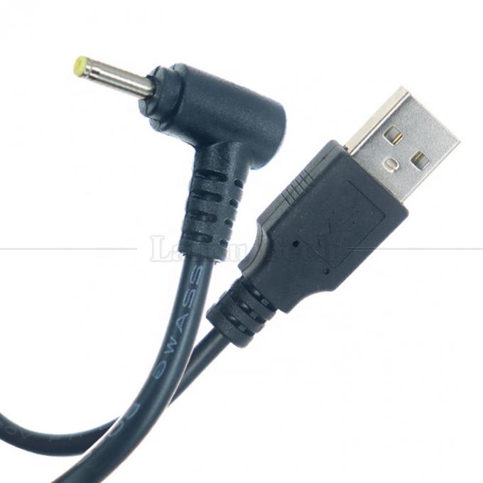 90도 오른쪽 각 블랙 화이트 24AWG 2A 충전 전류 1m USB에서 2.5x0.7mm DC 충전 케이블 0
