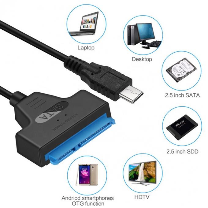 고속 5Gbps SDD HDD 하드 드라이브 2.5 인치 USB 타입 C 3.1 Sata 어댑터 케이블 4