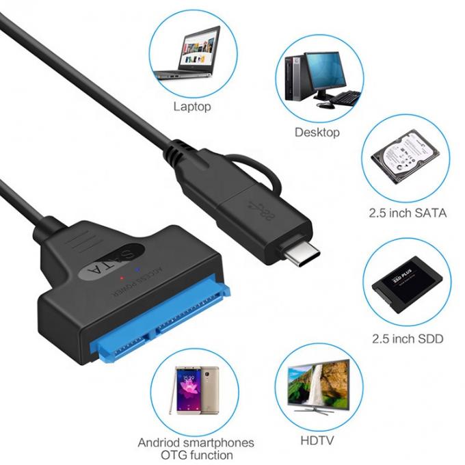 고속 5Gbps 2.5 인치 SSD HDD 하드 디스크 C 타입 USB 3.0 Sata 어댑터 케이블 5