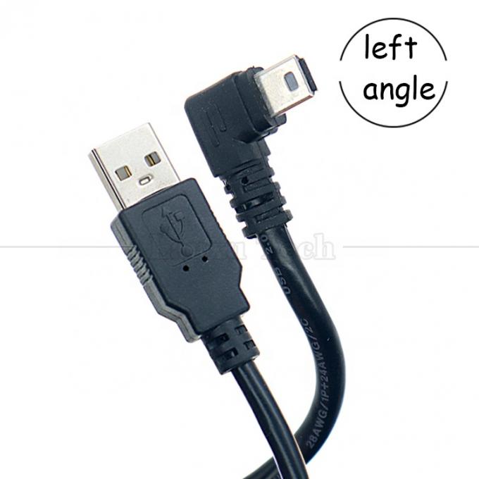 커스터마이징 90도 왼쪽 각 USB A 남성에서 MINI 5P USB 케이블 PS3 컨트롤러 카메라 2