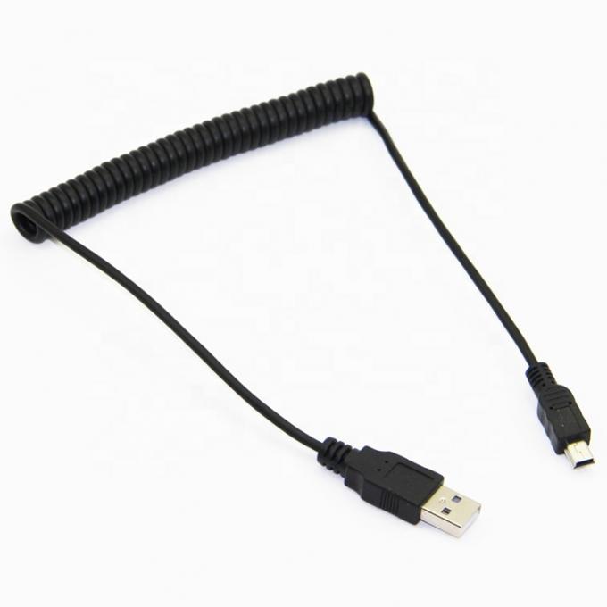 고품질 스프링 코일드 데이터 충전 미니 USB 2.0 확장 충전 케이블 카메라 PS3 카메라 2