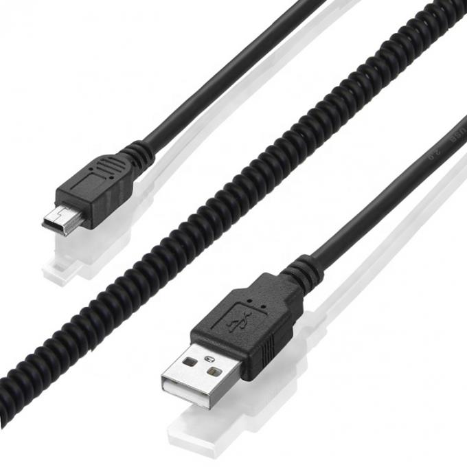 고품질 스프링 코일드 데이터 충전 미니 USB 2.0 확장 충전 케이블 카메라 PS3 카메라 4