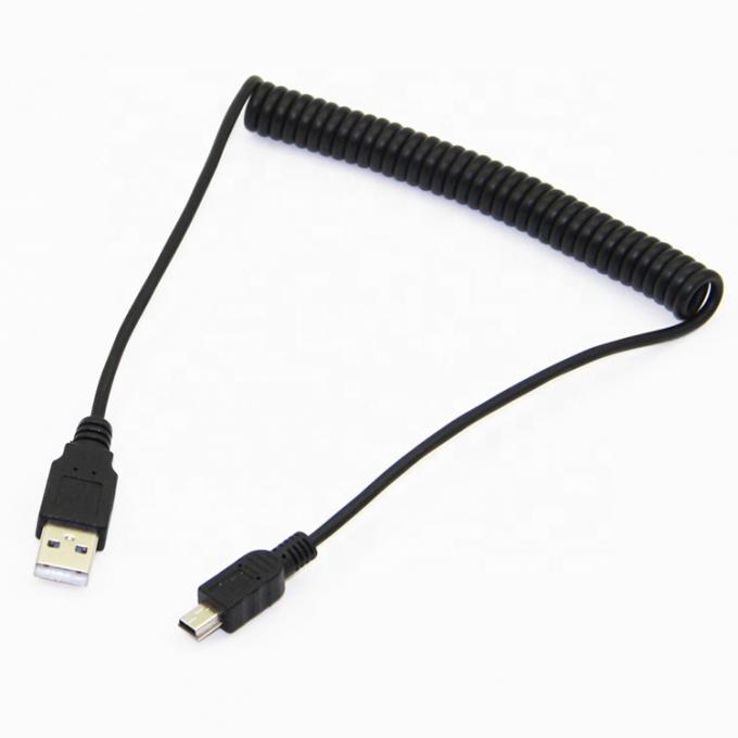고품질 스프링 코일드 데이터 충전 미니 USB 2.0 확장 충전 케이블 카메라 PS3 카메라 7