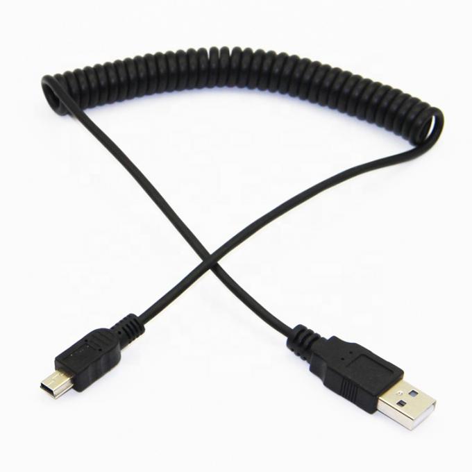 고품질 스프링 코일드 데이터 충전 미니 USB 2.0 확장 충전 케이블 카메라 PS3 카메라 6