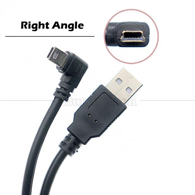 1m 2m 3m 5m 90도 L 모양 오른쪽 왼쪽 각 USB 2.0 A 남성에서 미니 B 5 핀 USB 데이터 충전 케이블 MP3 카메라 5