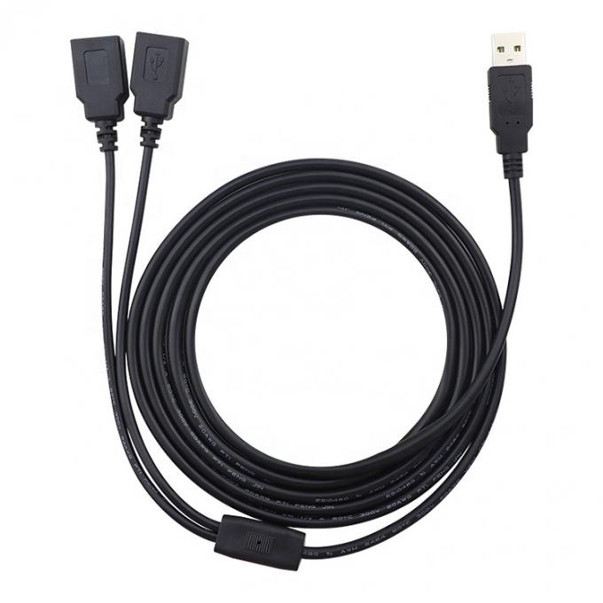 사용자 정의 OEM 2m 1 남성에서 2 여성 Y USB 스플리터 케이블 충전 2