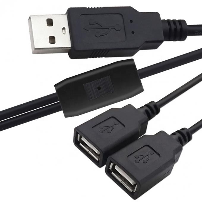 사용자 정의 OEM 2m 1 남성에서 2 여성 Y USB 스플리터 케이블 충전 7