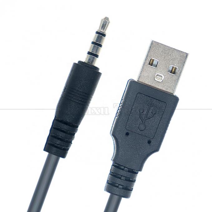 자동차 스피커용 1M USB ~ 3.5mm 4 폴 DC 오디오 잭 확장 케이블 2