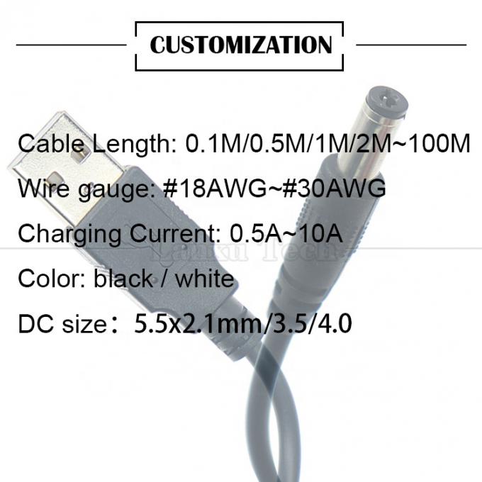 1M 2A 5V USB에서 DC 5.5x2.1mm 배럴 잭 전원 충전 케이블 LED 라이트 램프 스피커 팬 태블릿 카메라 라우터 TV 박스 6