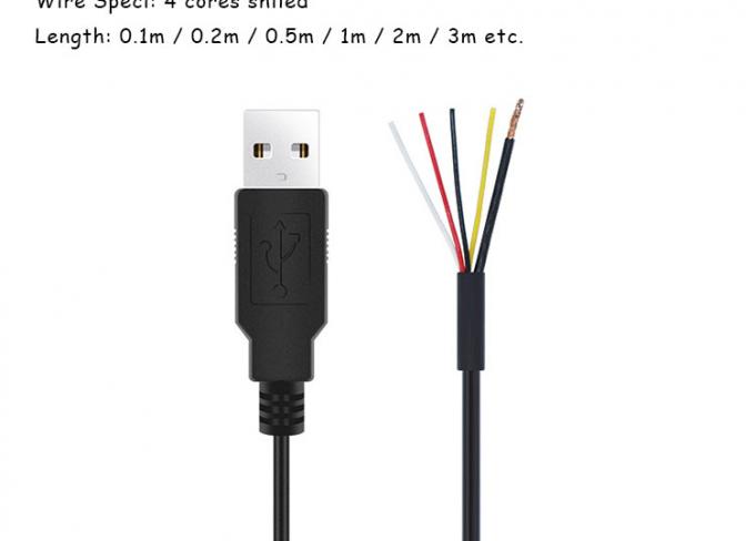 방패 USB A 남성에서 4 맨 와이어 오픈 엔드 피그테일 케이블 3