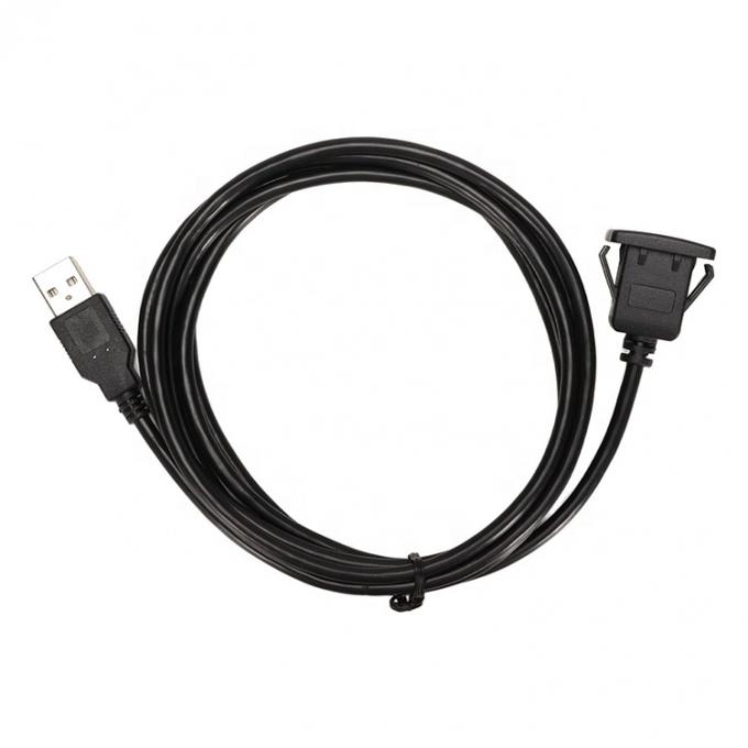 방수 플러시 패널 마운트 남성 여성 소켓 USB 확장 전선 케이블 자동차 트럭 보트 오토바이 대시보드 3