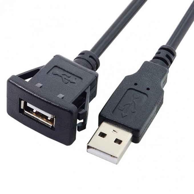 방수 플러시 패널 마운트 남성 여성 소켓 USB 확장 전선 케이블 자동차 트럭 보트 오토바이 대시보드 1