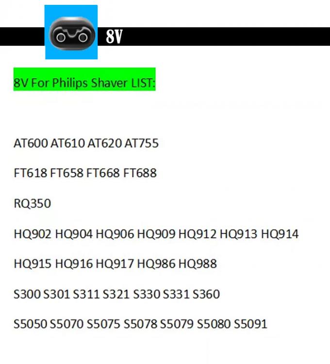 고품질 교체 15V 8V 4.3V USB 전원 충전 케이블 필립스 필립 셰버 7