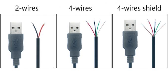 5V USB를 열기 위해 LED 스트립 라이트 램프에 대한 피그테일 전원 충전 케이블 2