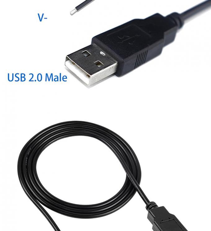 5V USB를 열기 위해 LED 스트립 라이트 램프에 대한 피그테일 전원 충전 케이블 5