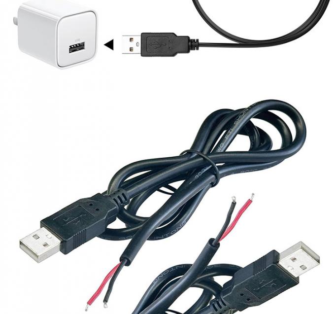 5V USB를 열기 위해 LED 스트립 라이트 램프에 대한 피그테일 전원 충전 케이블 7