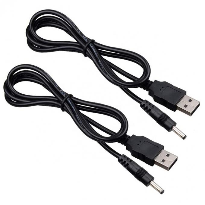 1미터 USB 남성에서 DC 배럴 잭 라우터 스피커용 3.5mm 1.35mm 전력 충전 케이블 3