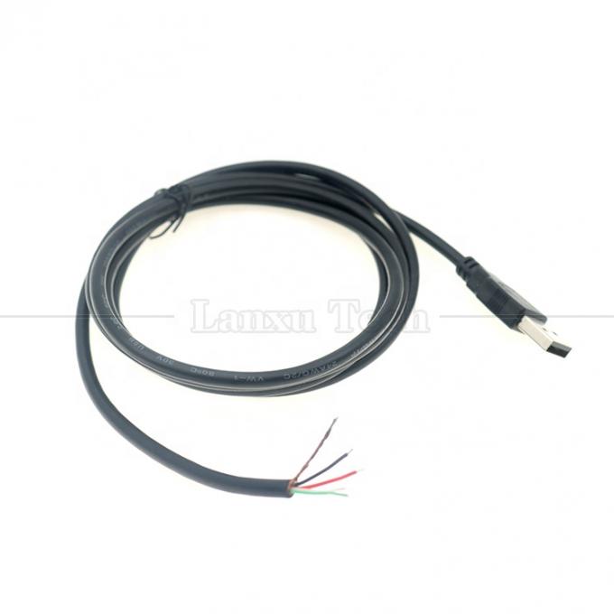 사용자 정의 방패 USB 2.0 남성에서 벗겨진 케이블 오픈 엔드 피그테일 케이블 6