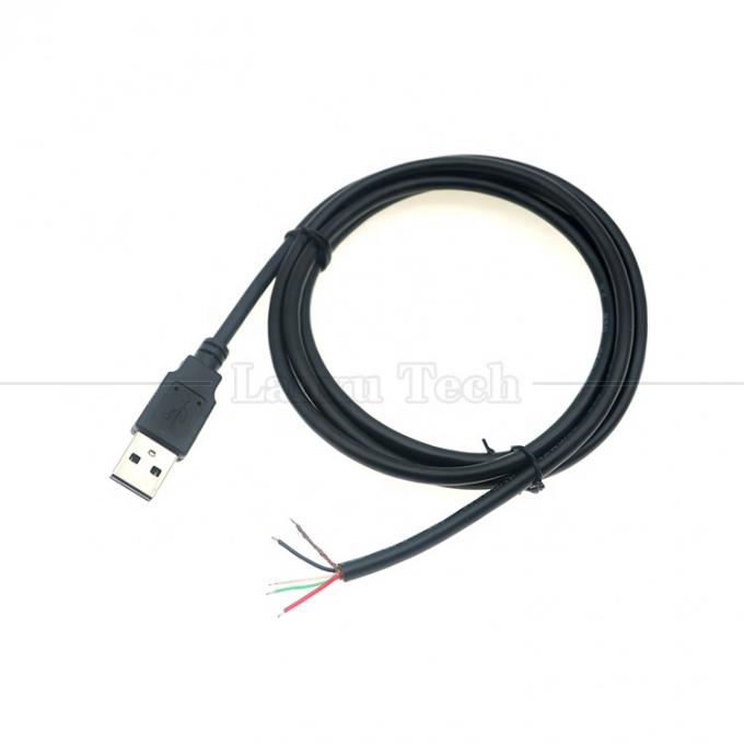 사용자 정의 방패 USB 2.0 남성에서 벗겨진 케이블 오픈 엔드 피그테일 케이블 5