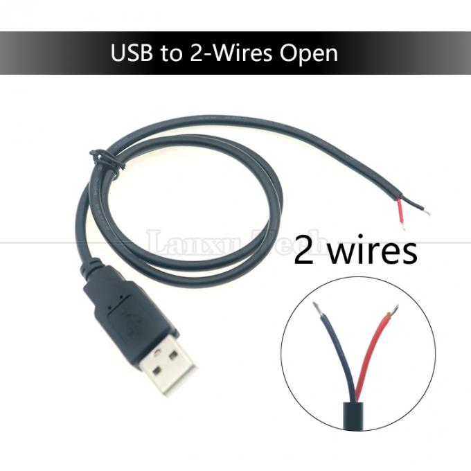 사용자 정의 USB 2.0 타입 A 남성부터 벗겨진 캔 2 3 4 와이어 오픈 엔드 피그테일 데이터 충전 케이블 9