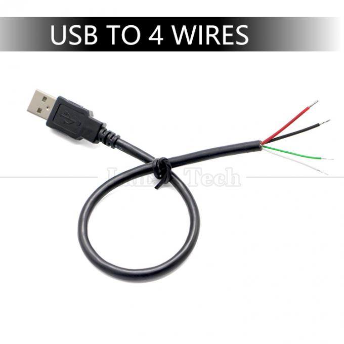 사용자 정의 USB 2.0 타입 A 남성부터 벗겨진 캔 2 3 4 와이어 오픈 엔드 피그테일 데이터 충전 케이블 8