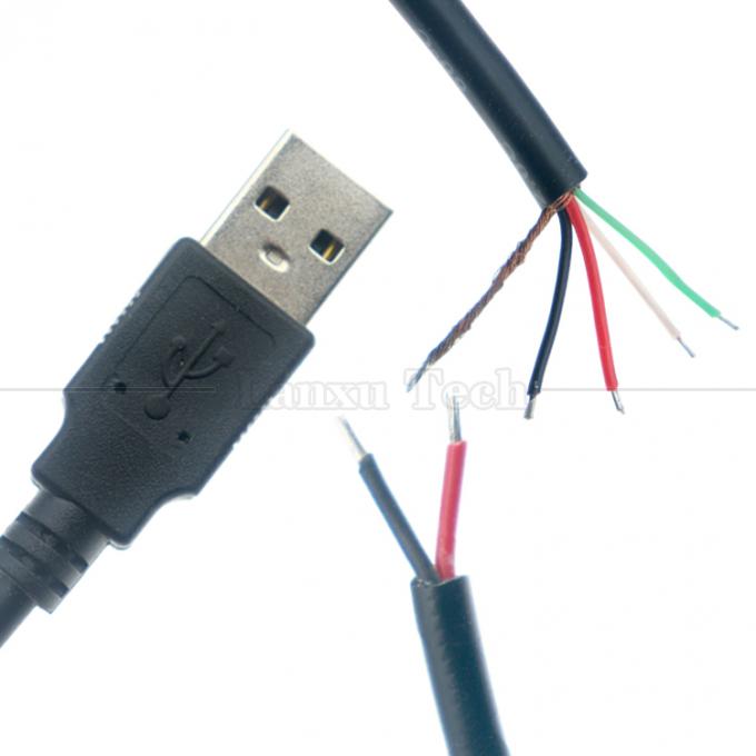 사용자 지정 제조 USB A 남성에서 벗겨진 맨 와이어 오픈 엔드 피그테일 케이블 2