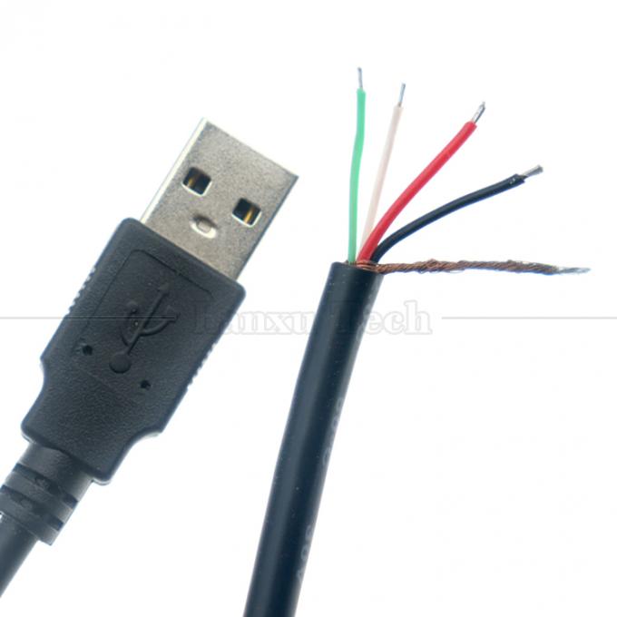 사용자 지정 제조 USB A 남성에서 벗겨진 맨 와이어 오픈 엔드 피그테일 케이블 3
