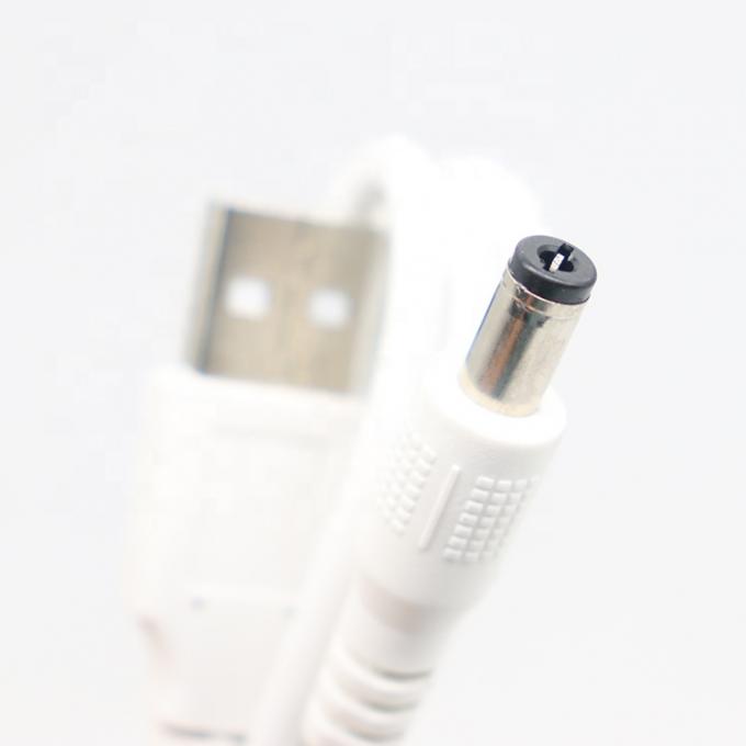 하얀색 1M 5V USB 2.0 A 남성에서 DC 배럴 잭 5.5X2.1mm 전원 충전 케이블 4